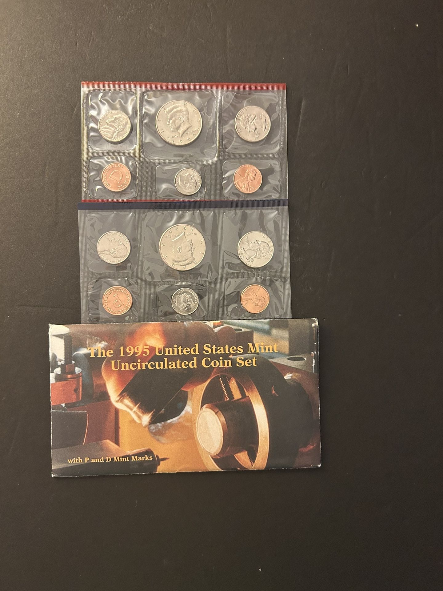 Coins – 1995 Uncirculated Mint set – contains 5 Philadelphia coins and 5 Denver coins – Total 10 coins for $8