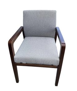 🪑 Bernhardt Helium Guest Chair – Gray & Wood