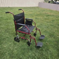 Light Weight Complete Transporter Wheelchair Chairs. Foldable And Will Fit In The Truck Of A Car.