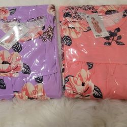 PACK NIGHTGOWNS
FOR WOMEN FLARE SHORT
SLEEVE FLORAL SLEEPSHIRTS 
SLEEPWEAR L/XL