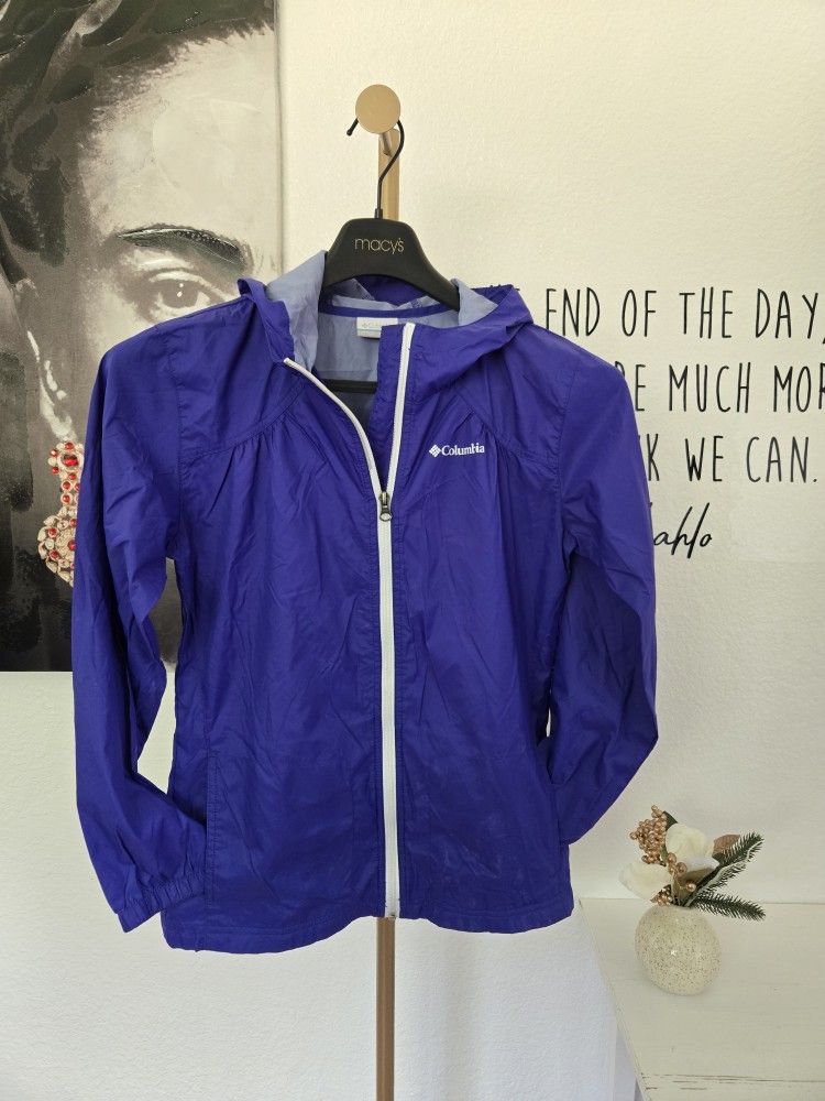 Girl's Kids Columbia Windbreaker Color Purple Size Large