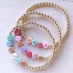 Personalized Heishi Beads Bracelets Stacks 