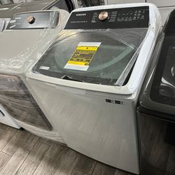 Samsung ivory washer and dryer set gas dryer new with warranty
