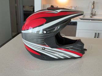 FOX Racing Helmet Red Black and White