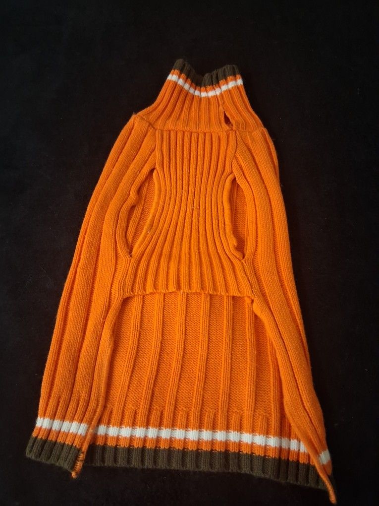 DOG SWEATER ORANGE & BROWN