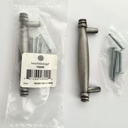 3" Betsy Fields Domed Ringed Pull Brushed Satin Pewter