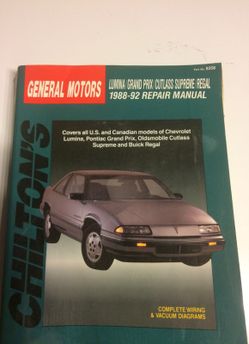 Chiltons General Motors  repair manual Lumina/Grandprix/Cutlass Supreme/Regal