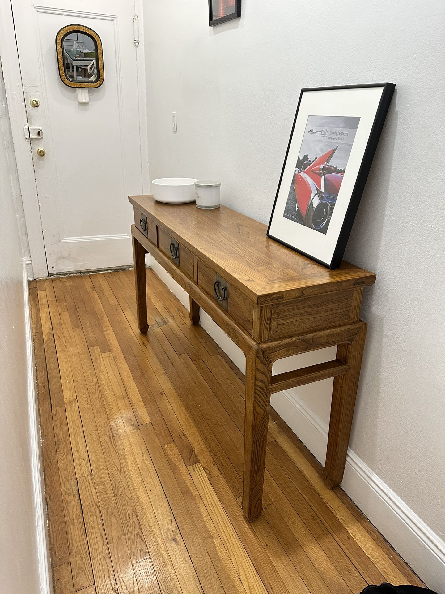 Antique Console Table, Sofa Table, Desk (Walnut Solid Wood)