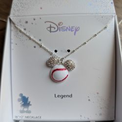 Disney Mickey Mouse Baseball Necklace 