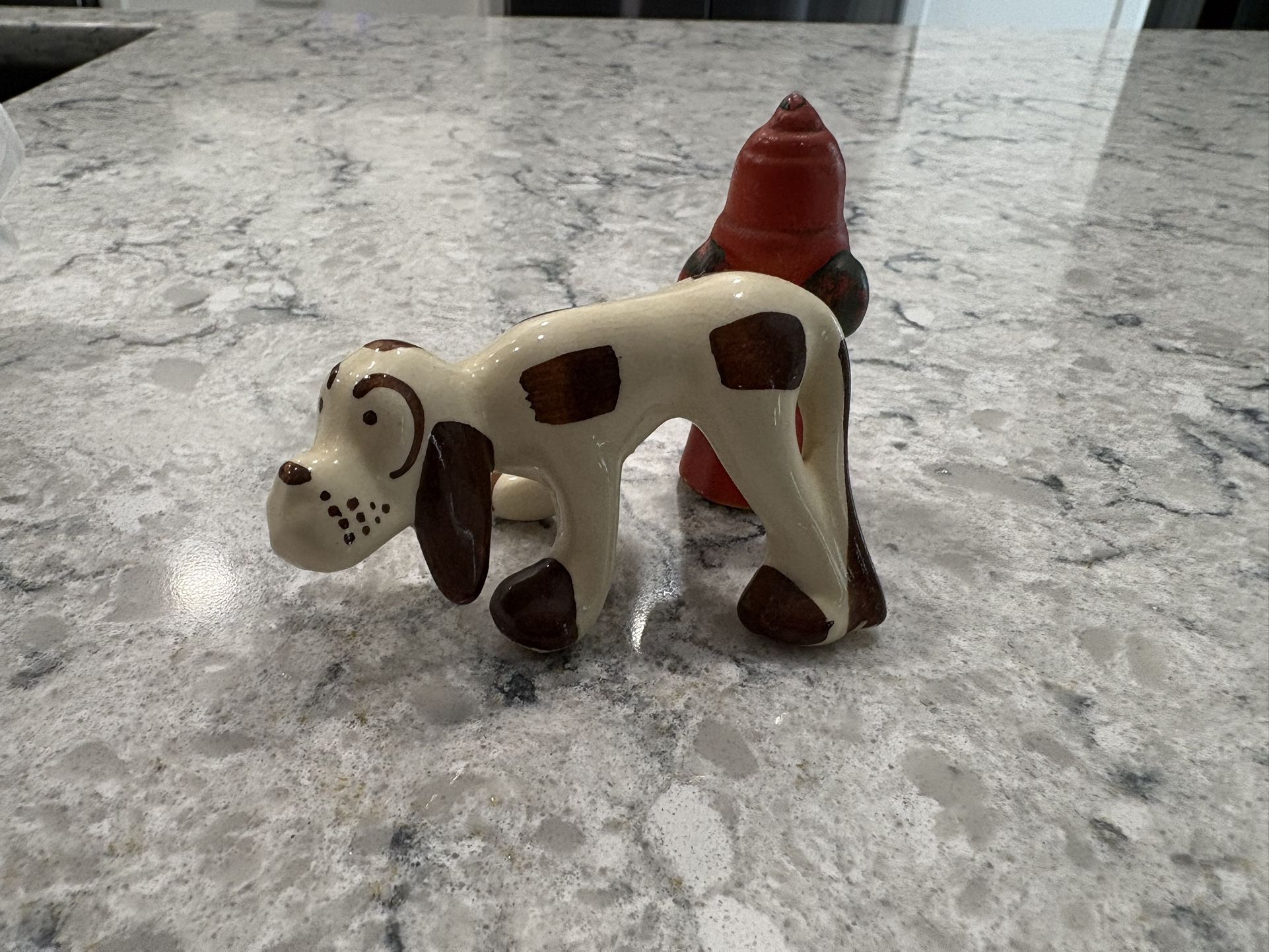 Vintage Porcelain Bully Dog and Fire Hydrant