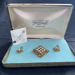 Van Dell 12k Gold Filled Vintage Jewelry Set 