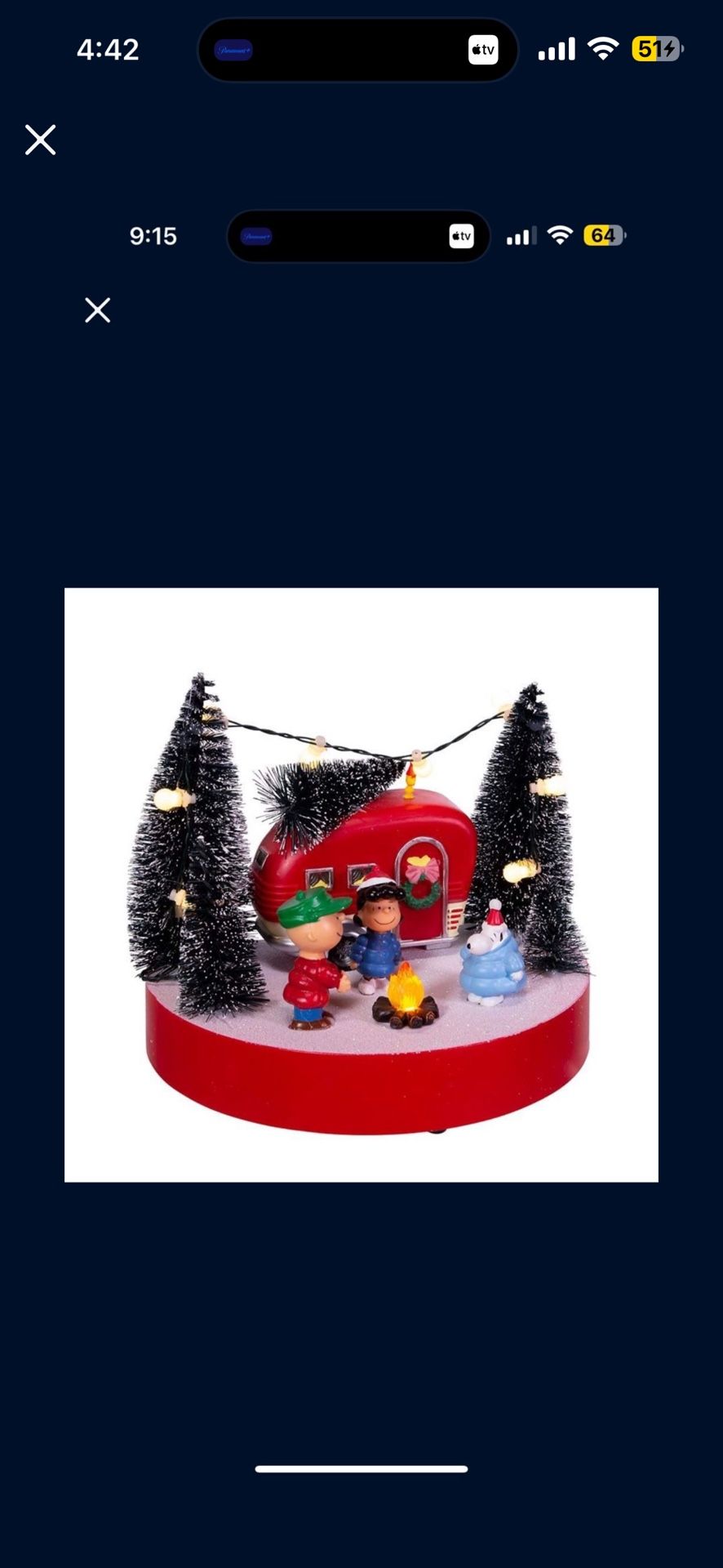 Brand New Peanuts Kurt Adler 7-Inch Battery-Operated Musical Camper Scene Table Piece (PN5201)