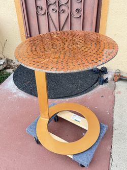 Table cover with pennies