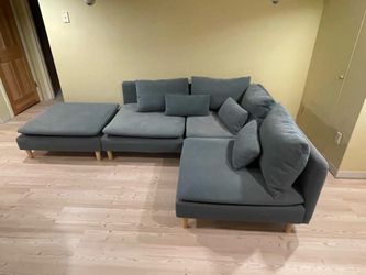 Ikea Söderhamn sectional couch and ottoman.