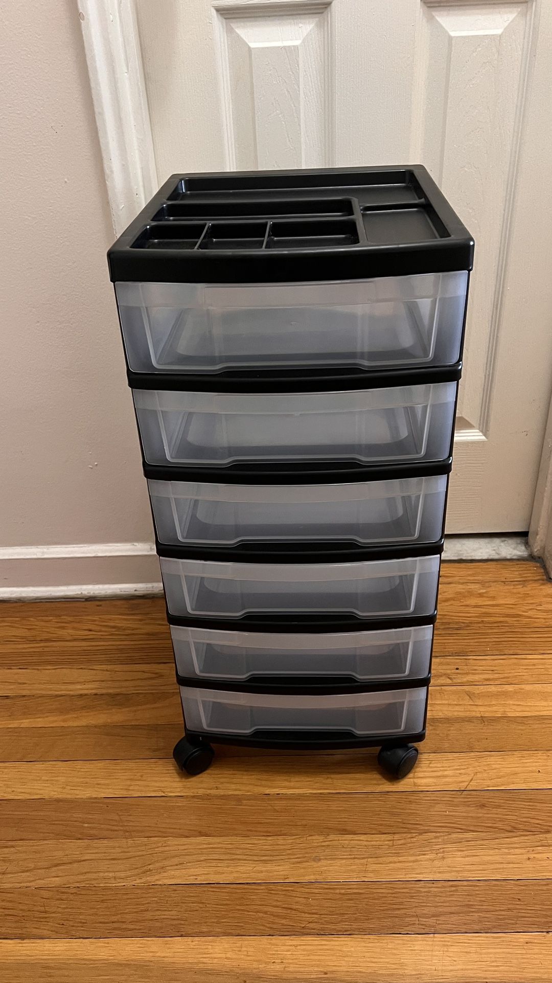 6-Drawer Wheeled Storage Cart with Organizer Top