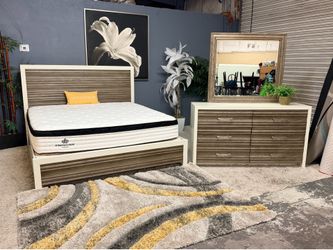 Beautiful Sofia Vergara King Size Bedroom Set With Mattress - Delivery Available