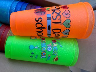 24 pcs back to school from teacher motivational plastic cups with straw and lid 24 oz