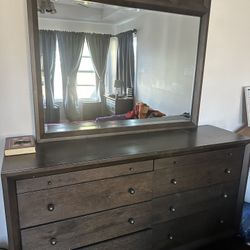 Bed Frame, Two Nightstands, And Dresser For Sale 