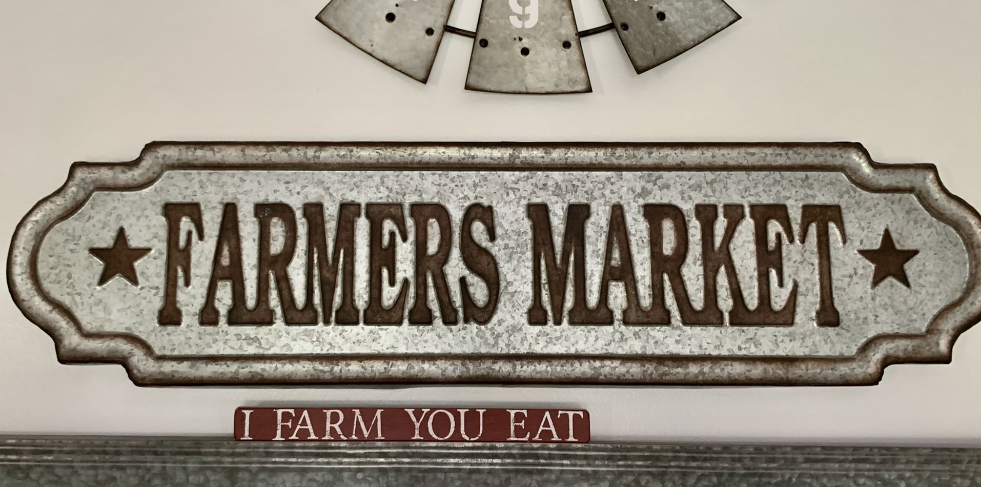 Farmers Market metal Sign 12’’wide X 46” Long 