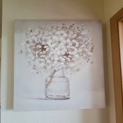 Canvas Textured Hydrangea Print 30"x30"