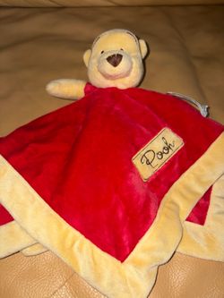 NWT Disney Pooh Lovey Plush Security Blanket Red Winnie the Pooh & Friends Snuggle Buddy
