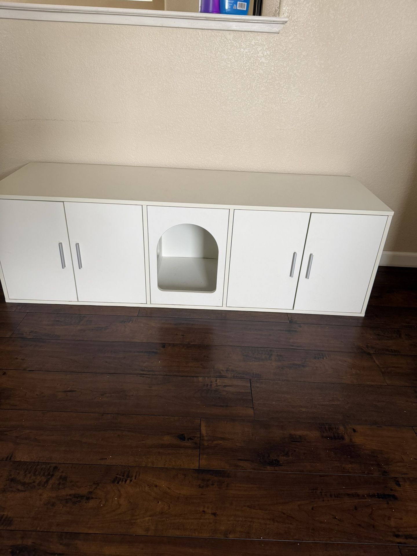 Cat Litter Box Enclosure Furniture, Wooden Pet House and Hidden Litter Box  