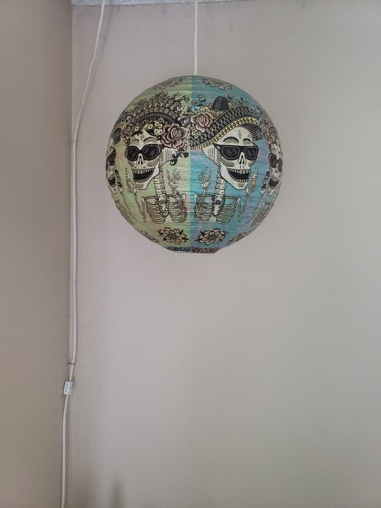 Decorative Lantern Style Lamp With Skeletons