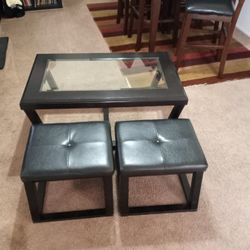  3 Piece Black Coffee Table Set