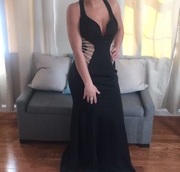 La femme black prom dress