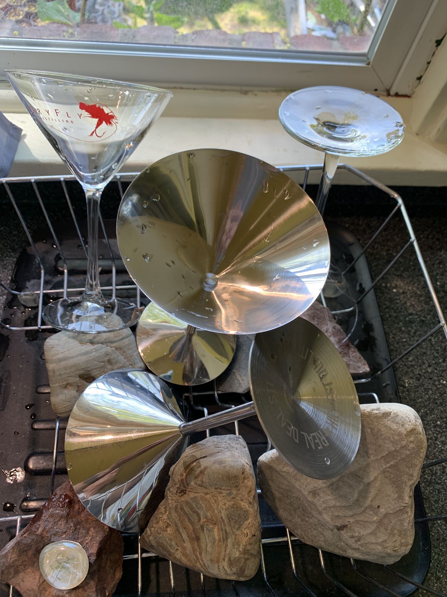 Dry Fly Distillery and Real Deal Steel Martini 🍸 Glasses