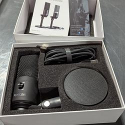 Fifine Podcast Microphone USB with Headphone Monitoring 3.5mm Jack and Pluggable USB Connectivity Cable for Computer,PC,Mac/Windows,Recording Voice Ov