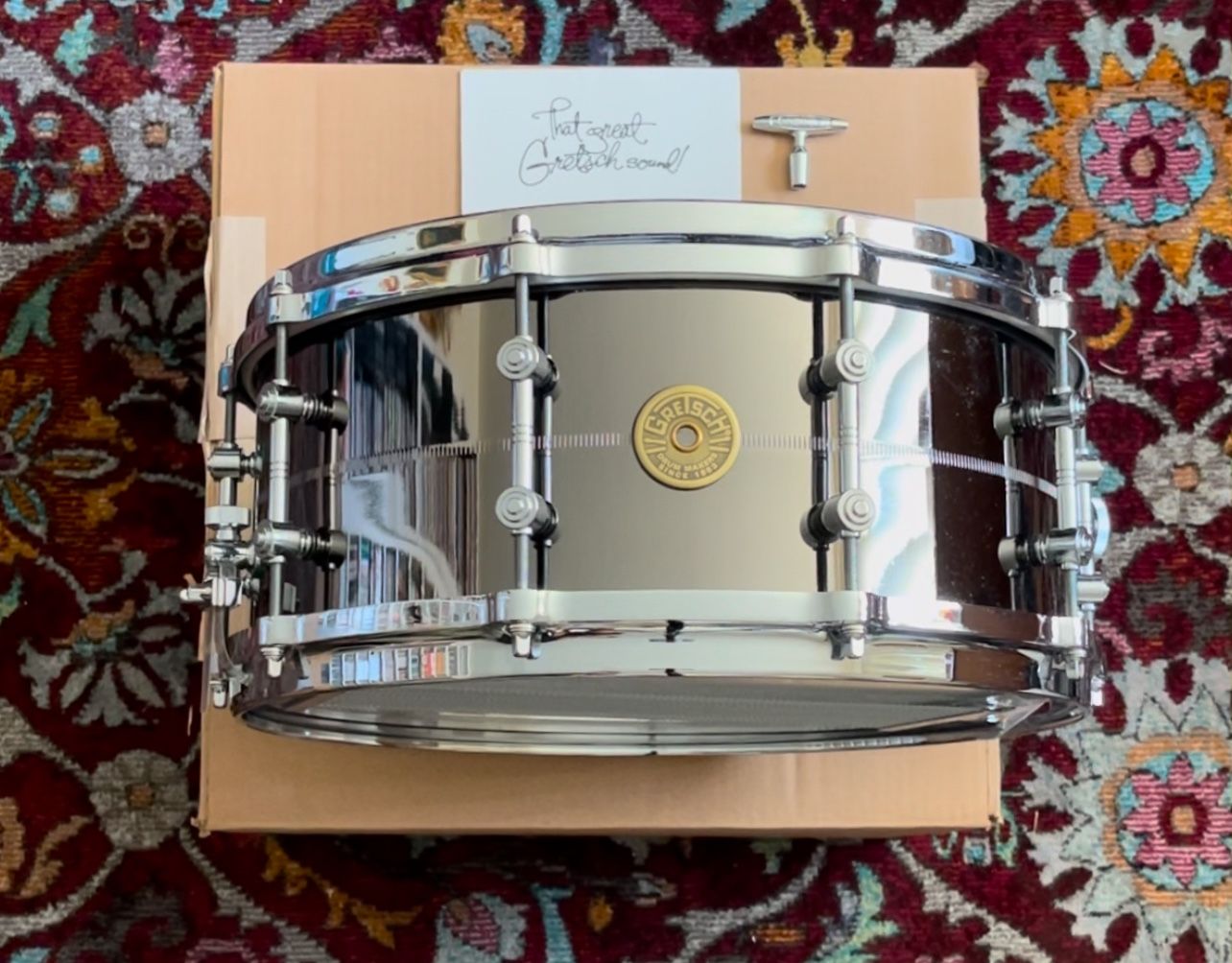 Gretsch Limited Edition 6 x 14" USA Custom Black Nickel Over Brass Snare Drum + Case