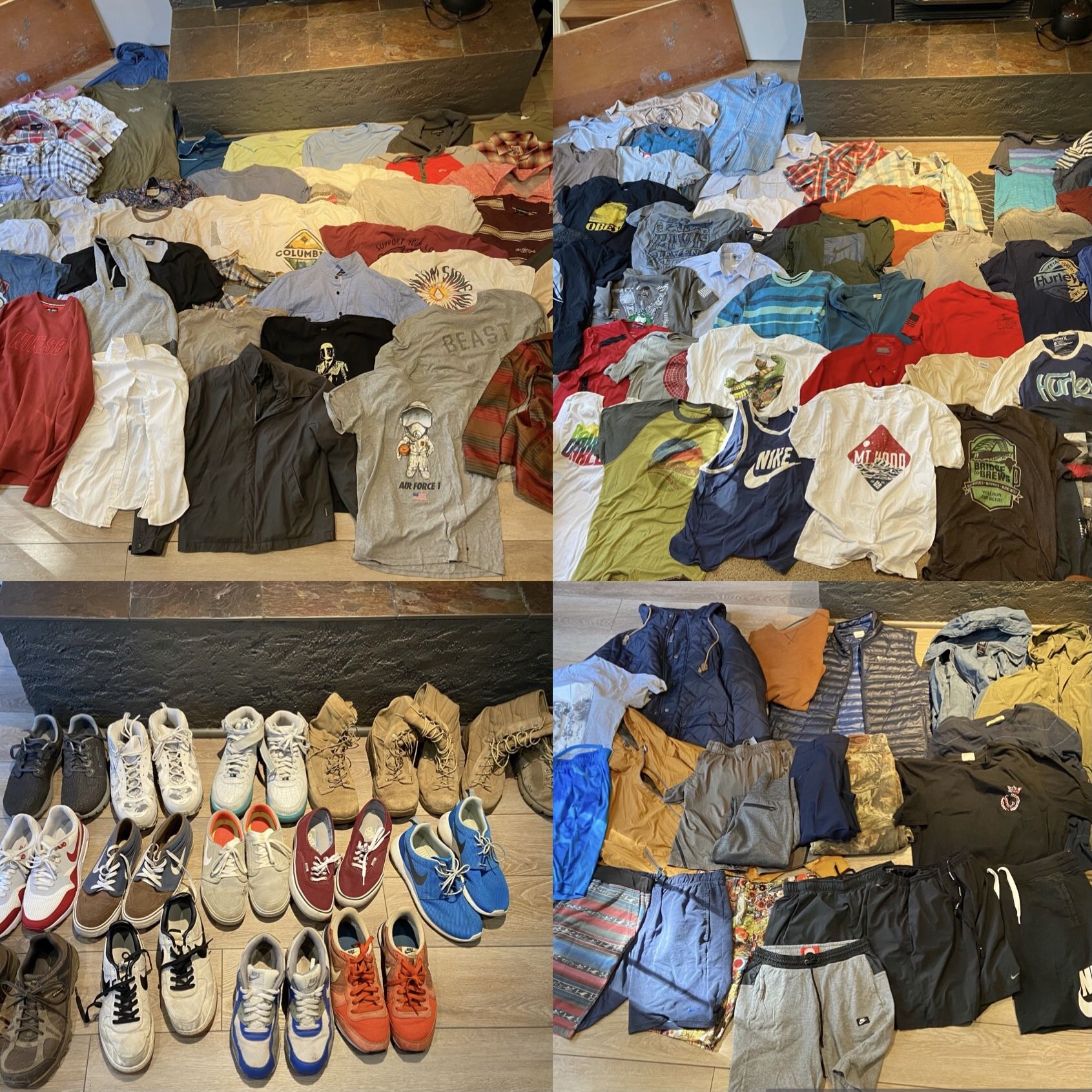 4 Large Boxes Of Men’s Clothing And Shoes