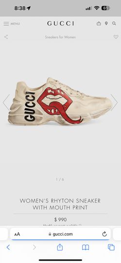 GUCCI - RHYTON SNEAKER WITH MOUTH PRINT