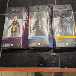 STAR WARS The Black Series lot of THREE 6inch(Darth Vader, Ahsoka Tano, Cas Bane)
