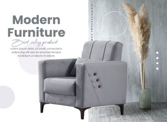 Modern Light Gray Accent Armchair
