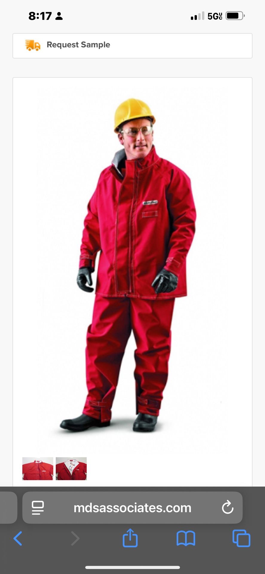 Red Polyester Chemical Jacket