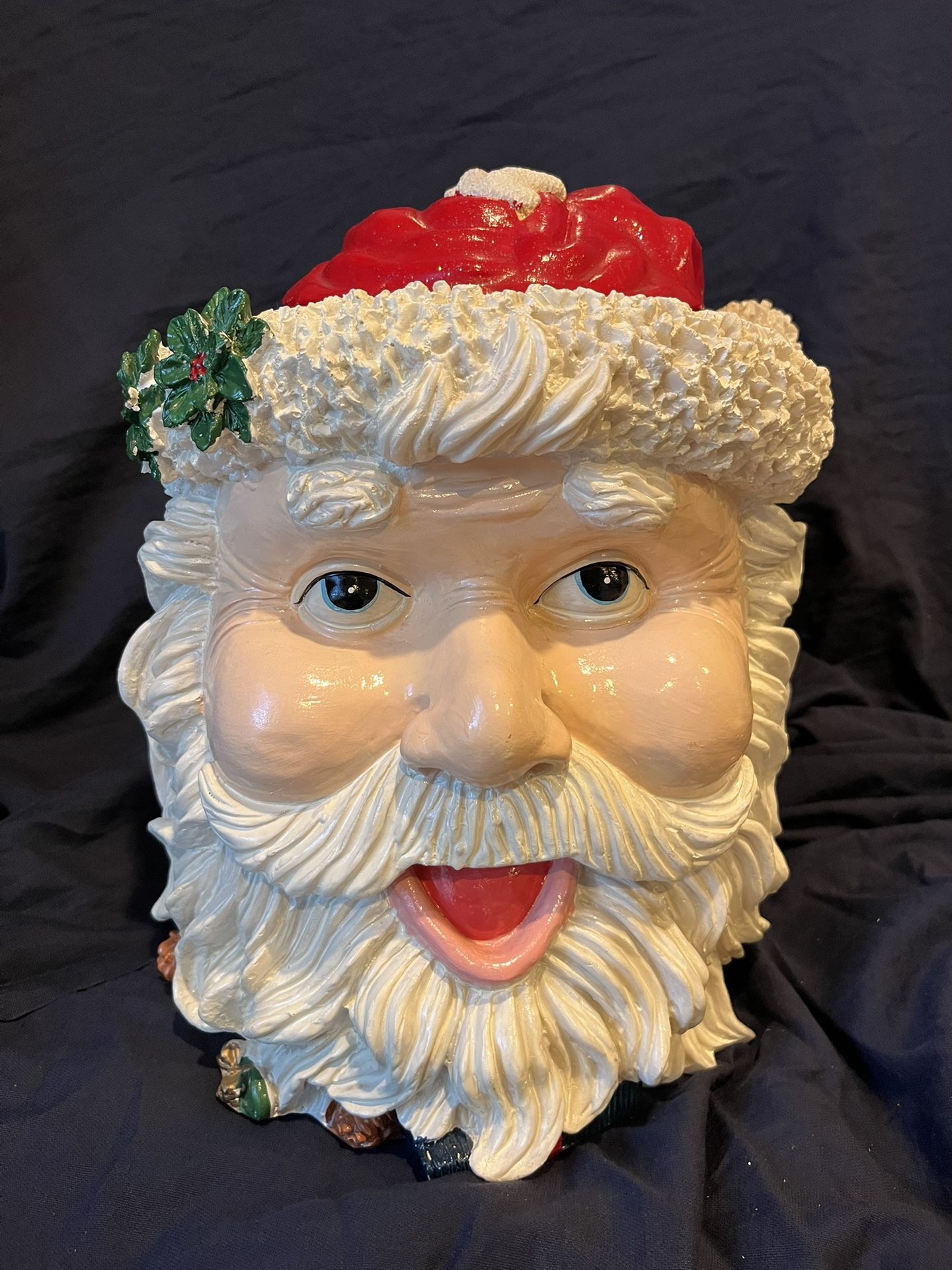 Vintage Santa Claus Head Cookie Jar By Exhart Large Santa Jar