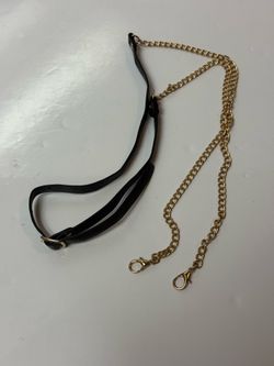Purse Chain Strap Crossbody Bag Chains Strap Handbag A Gold Chain Black Leather