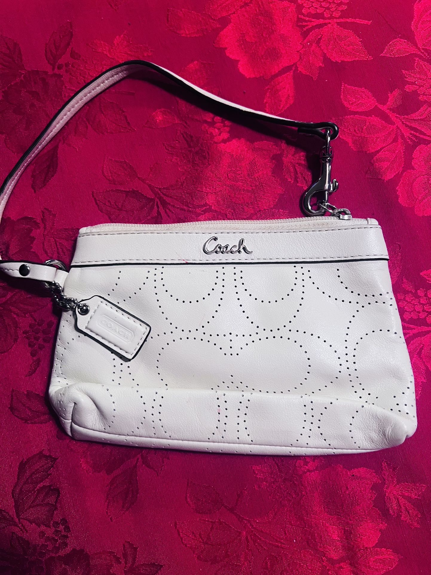 Leather Coach wristlet