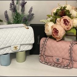 Pink Quilted Leather Purse/Handbag