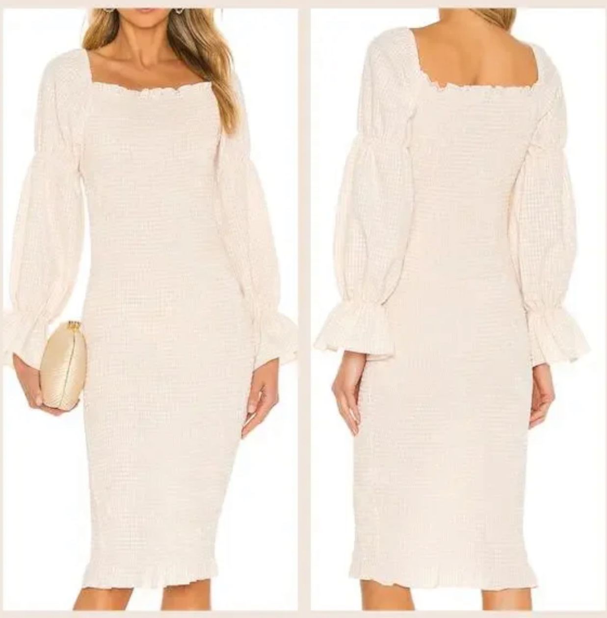 SNDYS Courtney Midi Dress NWT , Cream XS