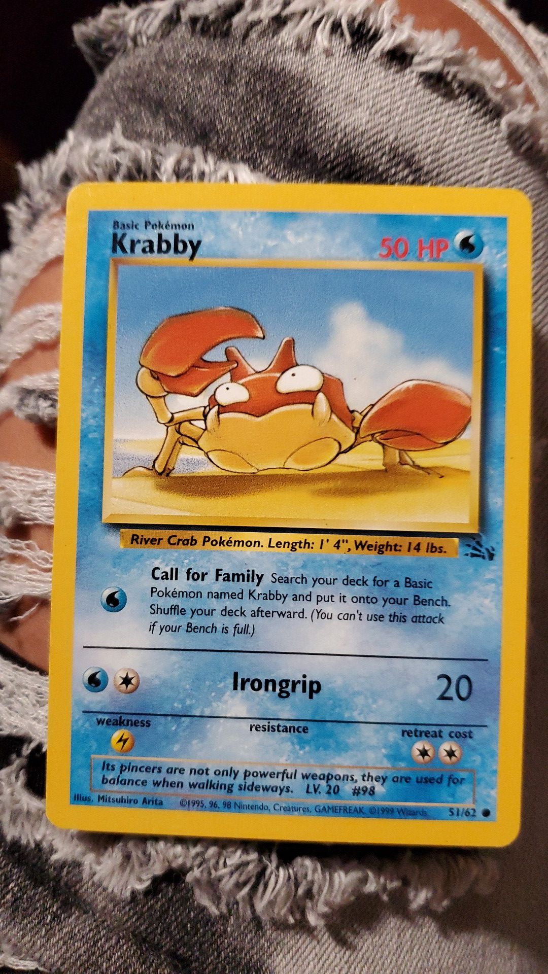 Pokemon error krabby card 1999 production. Worth up to 5k