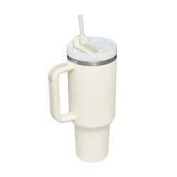 40oz Tumbler Cream H20 Quencher With Handle