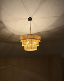 Beautiful Basket Weave Wired Light Fixture