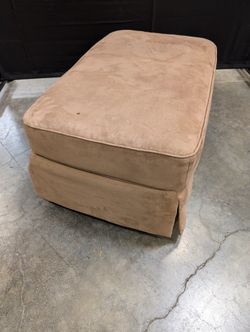 used Versatile Tan Microfiber Rectangular Ottoman Footstool