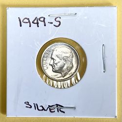 1949  - S.      Silver Circulated Roosevelt Dime.