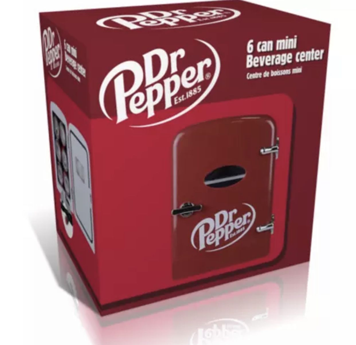 Pepsi or Dr Pepper 6 Can Mini Fridge, compatible with car or home outlet!