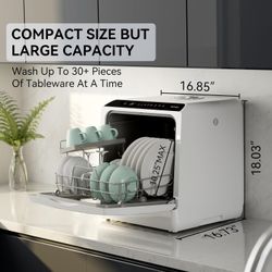 Countertop Dishwasher, 5 Washing Programs Portable Dishwasher #2792Z R9