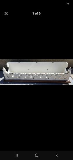 Ornate White Wooden Wall Shelf
